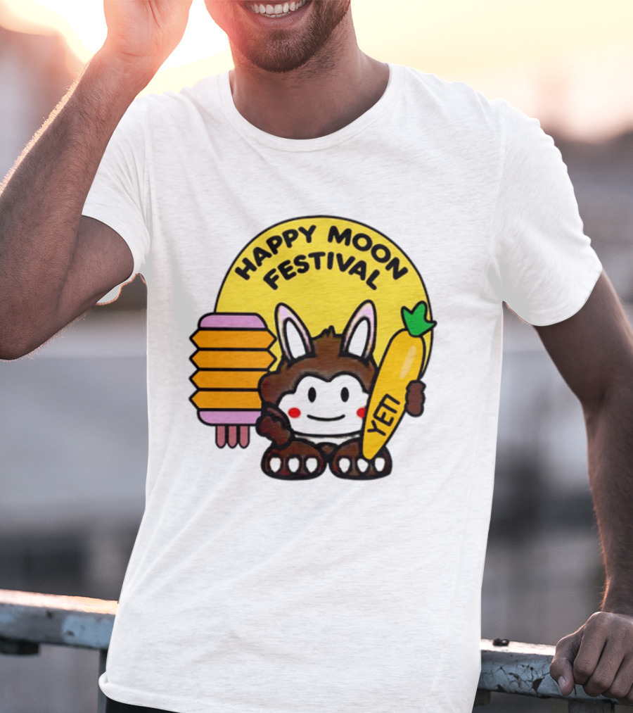 Rockstar Games Happy Moon Festival Yeti Lantern Rabbit T-Shirt