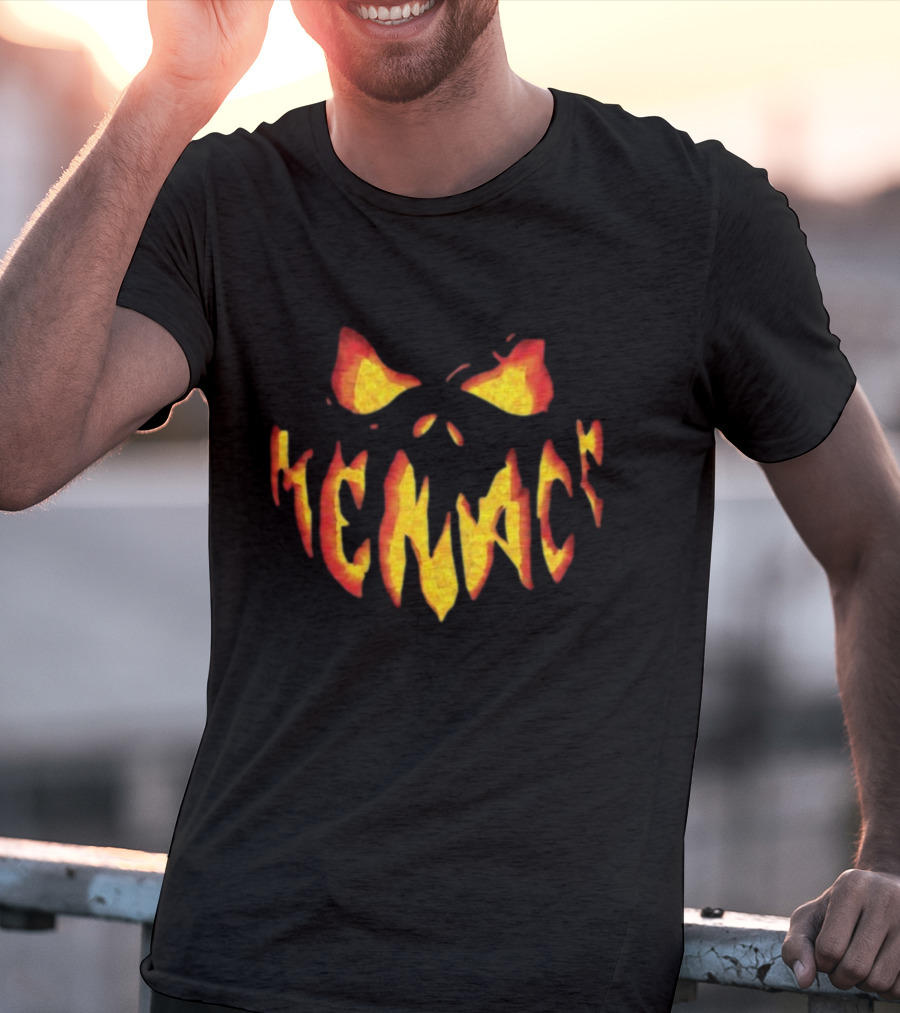 Bam Menace Pumpkin Face Halloween T-Shirt