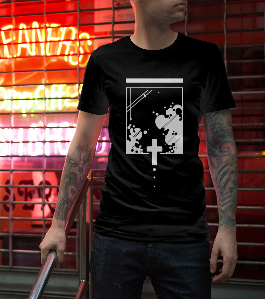 Kuro Casual Drip Infusion Symbol With Cross T-Shirt
