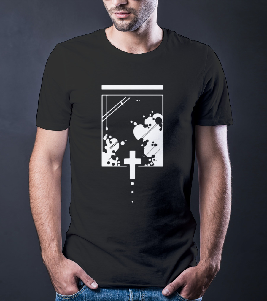 Kuro Casual Drip Infusion Symbol With Cross T-Shirt