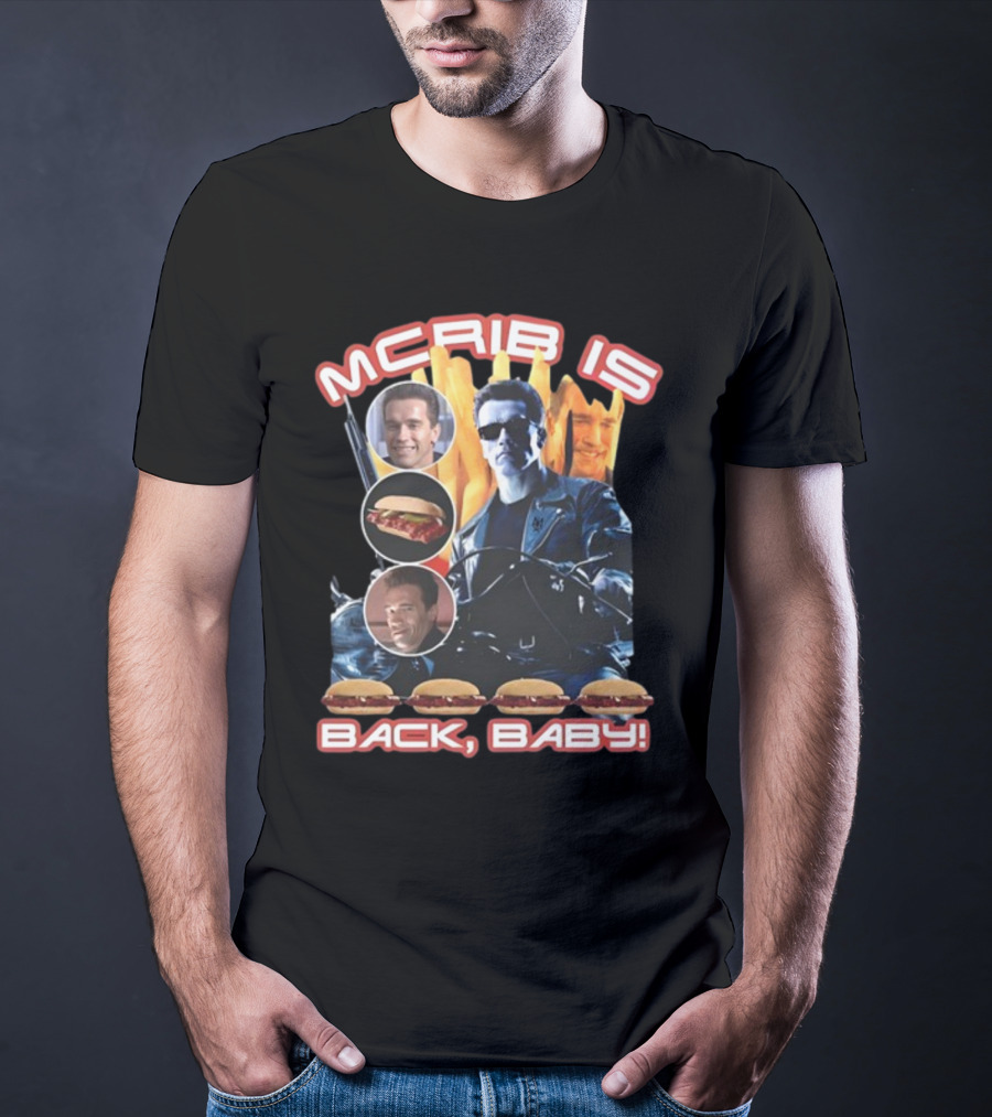 Mcrib Is Back Baby Terminator Inspired Burger T-Shirt