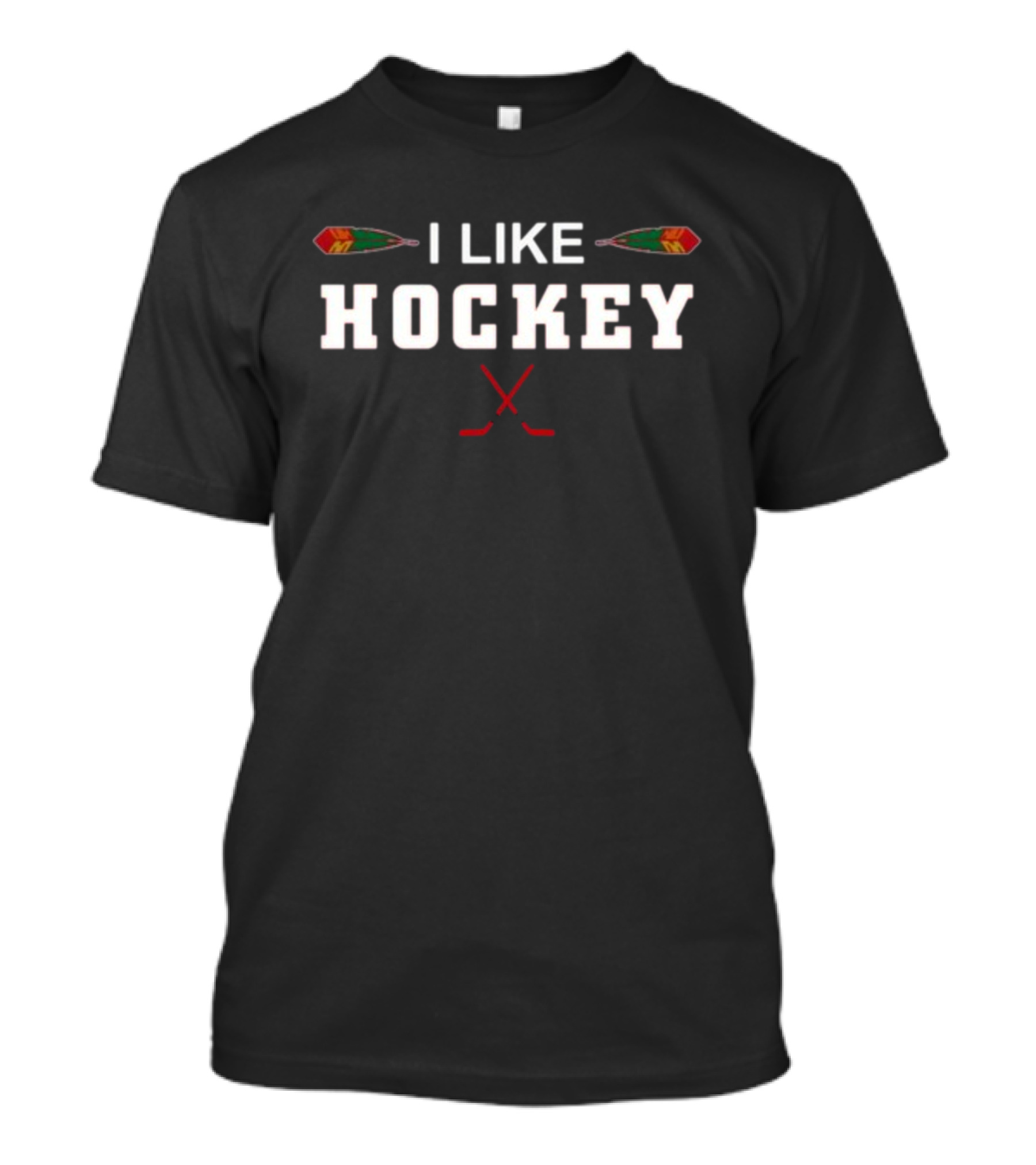 Chicago Blackhawks I Like Hockey With Crossed Sticks And Feathers T-Shirt