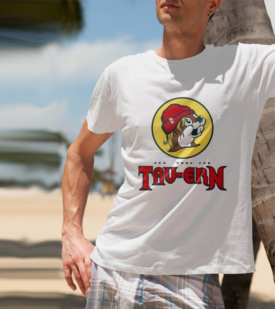 New Brookland Tavern Buc-Ees Nbt Logo With Red Hat Mascot T-Shirt