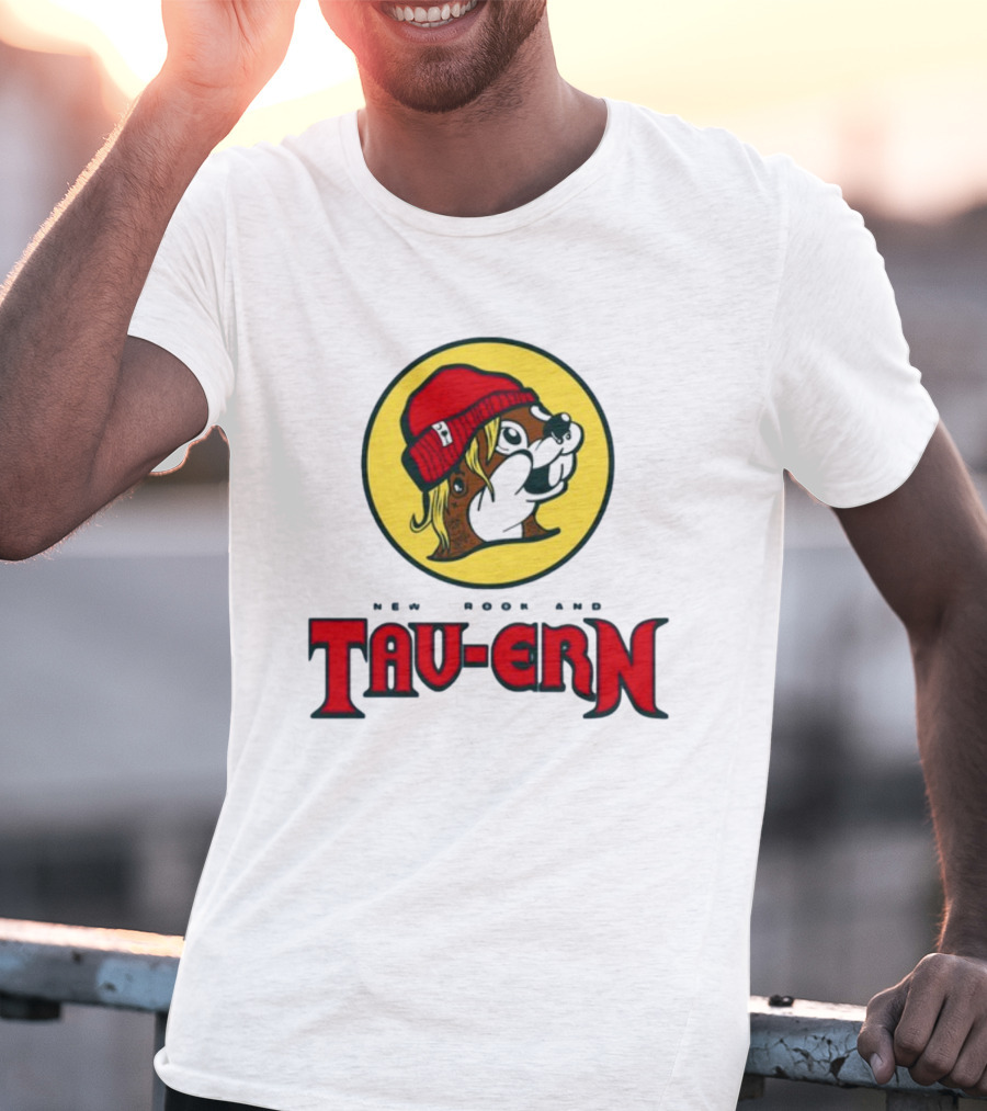 New Brookland Tavern Buc-Ees Nbt Logo With Red Hat Mascot T-Shirt
