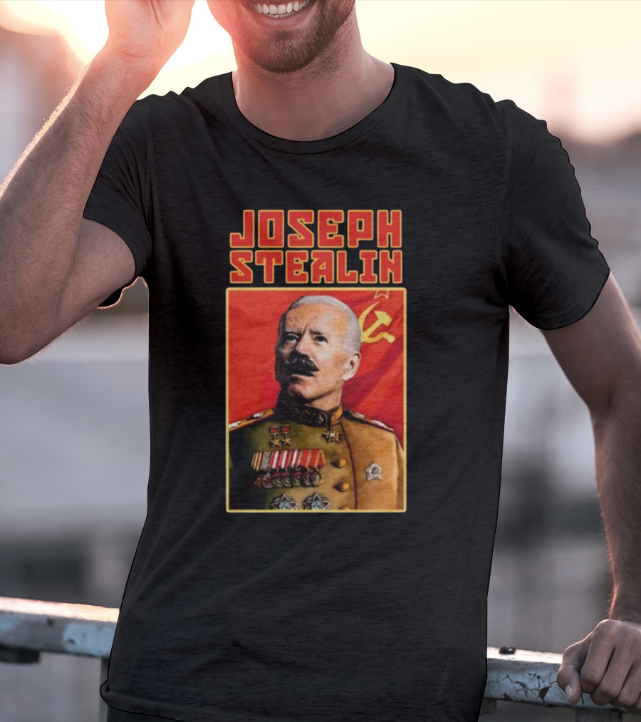 Joseph Stealin Soviet Parody Stalin Uniform Red Flag T-Shirt