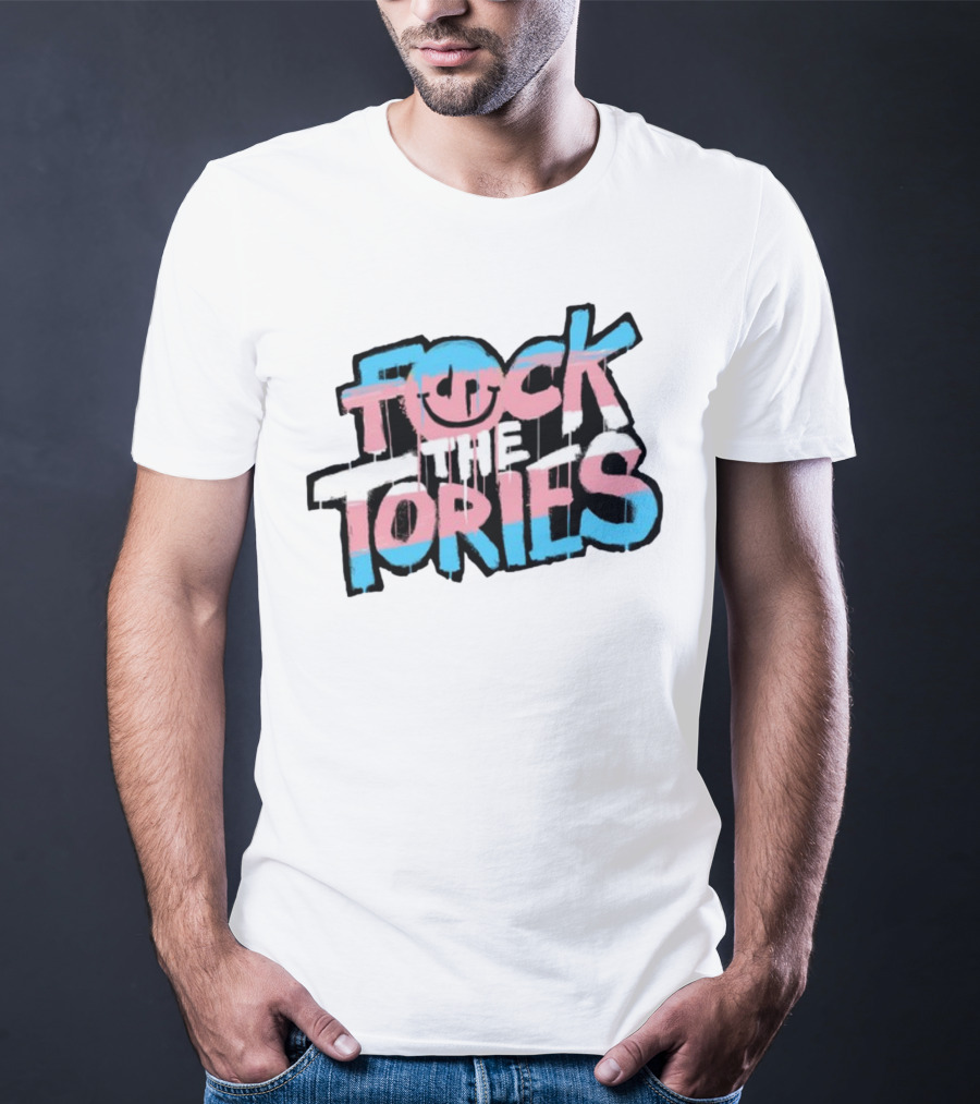 Fock The Tories Trans Flag T-Shirt