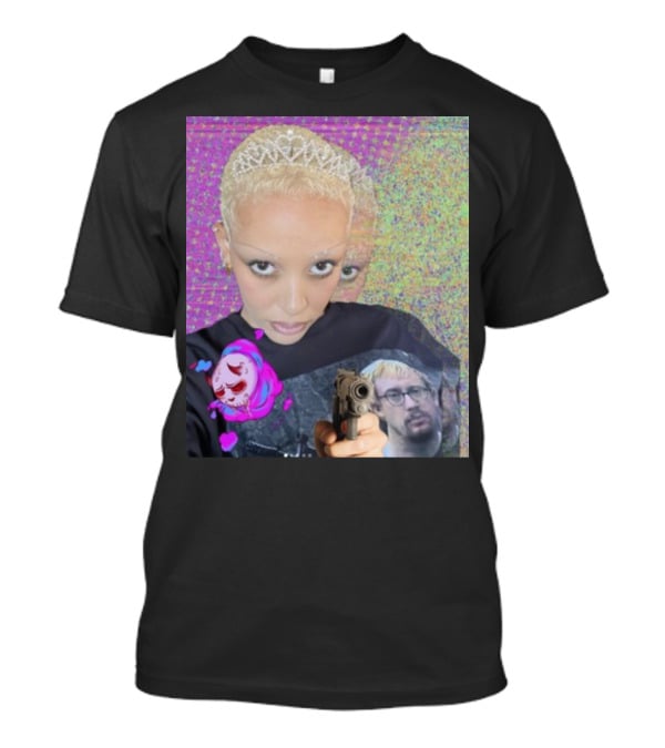 Doja Cat Sam Hyde Tiara Emoji Gun Sweater Multicolored Background T-Shirt