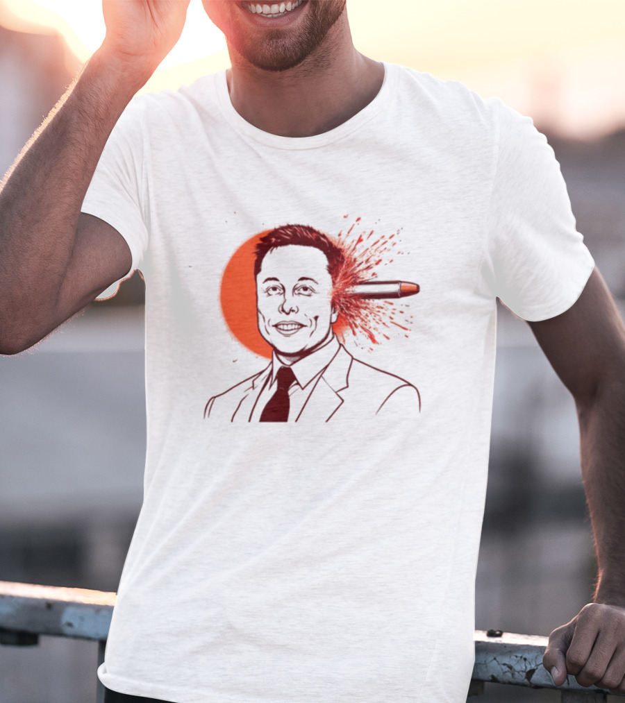 Gayest Tone Bullet Through The Head Elon Musk T-Shirt