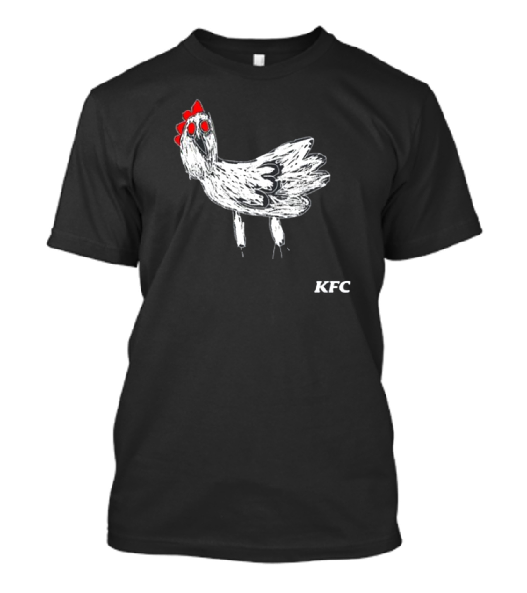 KFC Chicken Sketch With Red Accents T-Shirt