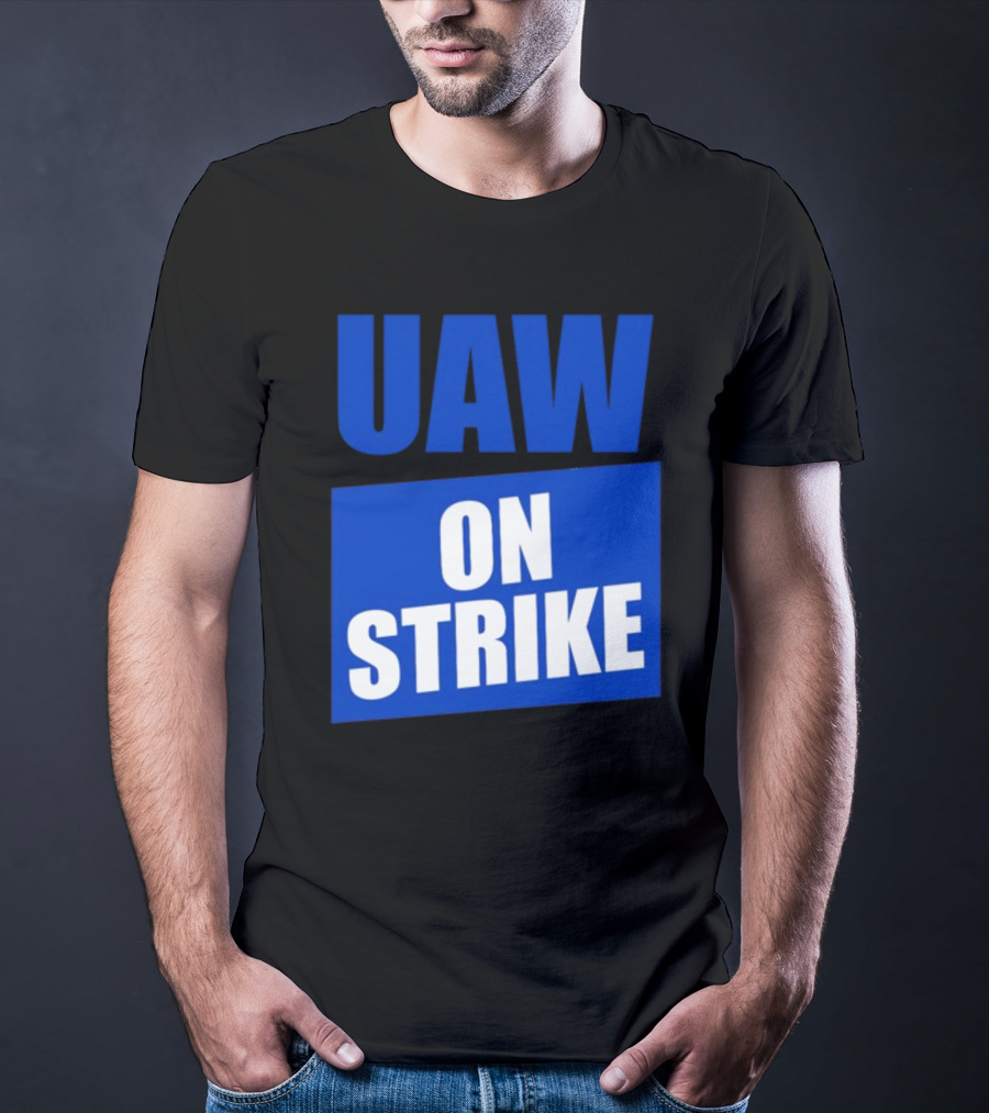UAW On Strike Bold Blue Protest T-Shirt