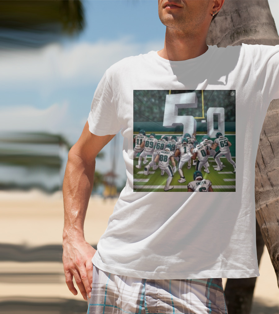 Jalen Hurts Brotherly Shove 5-0 Eagles Victory T-Shirt