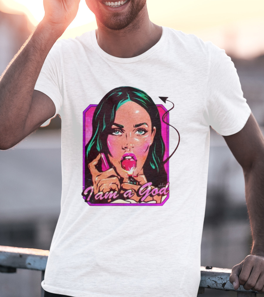 Megan Fox I Am A God Comic Style Pop T-Shirt