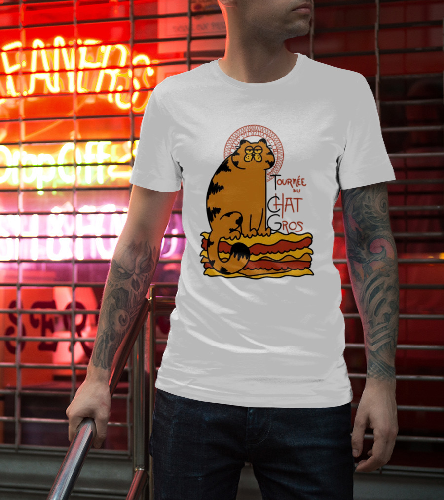 Tournée Du Chat Gros Garfield Art Nouveau T-Shirt