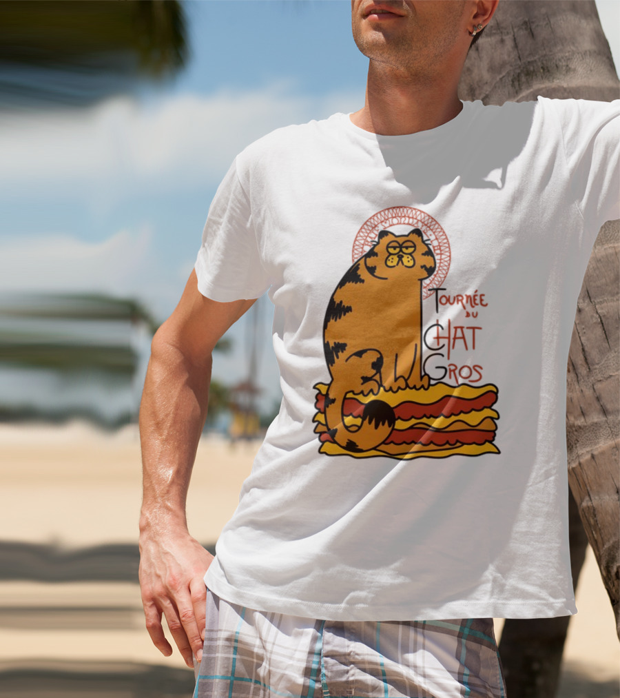 Tournée Du Chat Gros Garfield Art Nouveau T-Shirt
