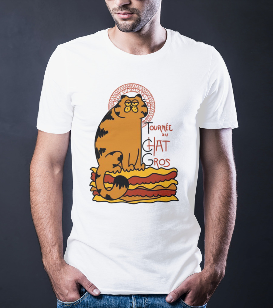 Tournée Du Chat Gros Garfield Art Nouveau T-Shirt