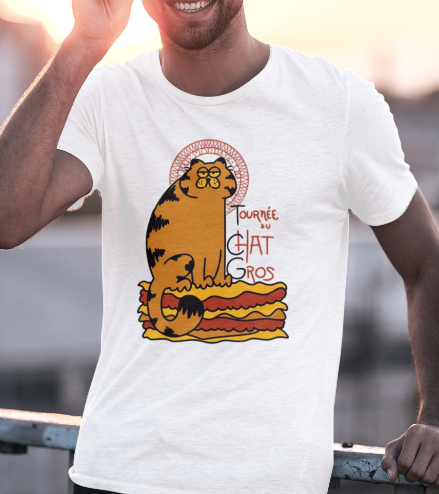 Tournée Du Chat Gros Garfield Art Nouveau T-Shirt