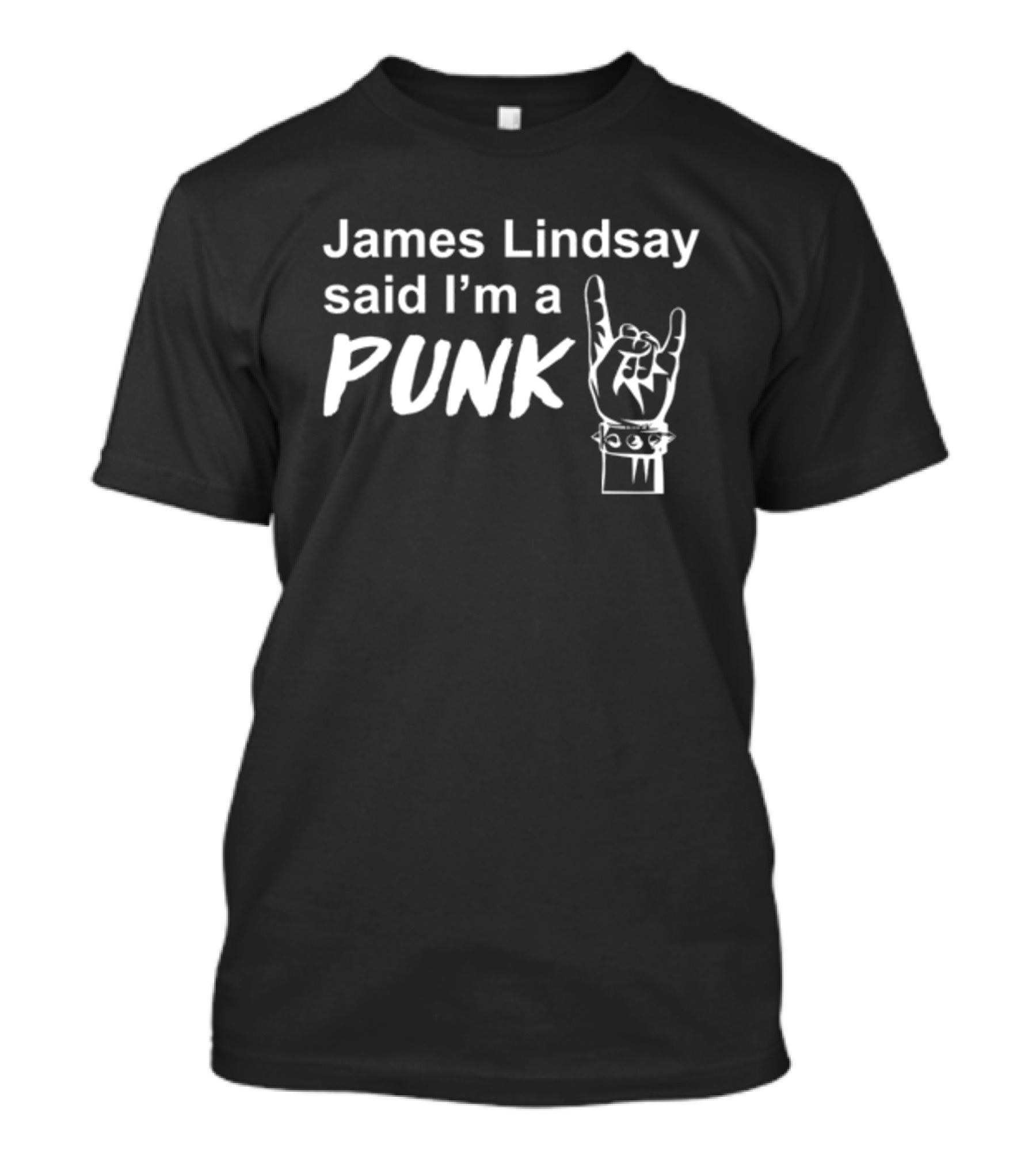 James Lindsay Said I'm A Punk Rock Hand Gesture Spiked Wristband T-Shirt