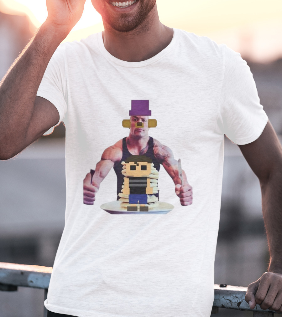 Fredbea The Rock Eats The Crying Child Pancakes Image Mashup T-Shirt