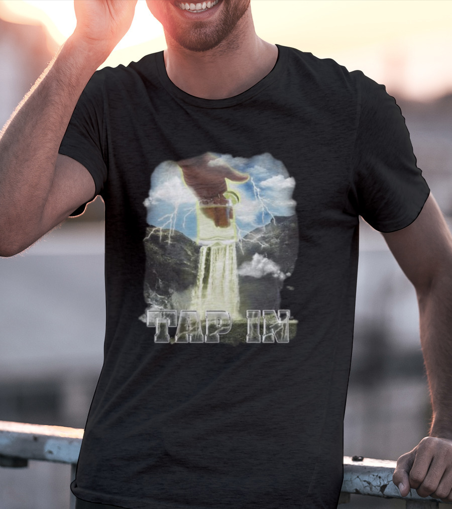 Heatdaddy Tap In Waterfall Mug Lightning Sky T-Shirt