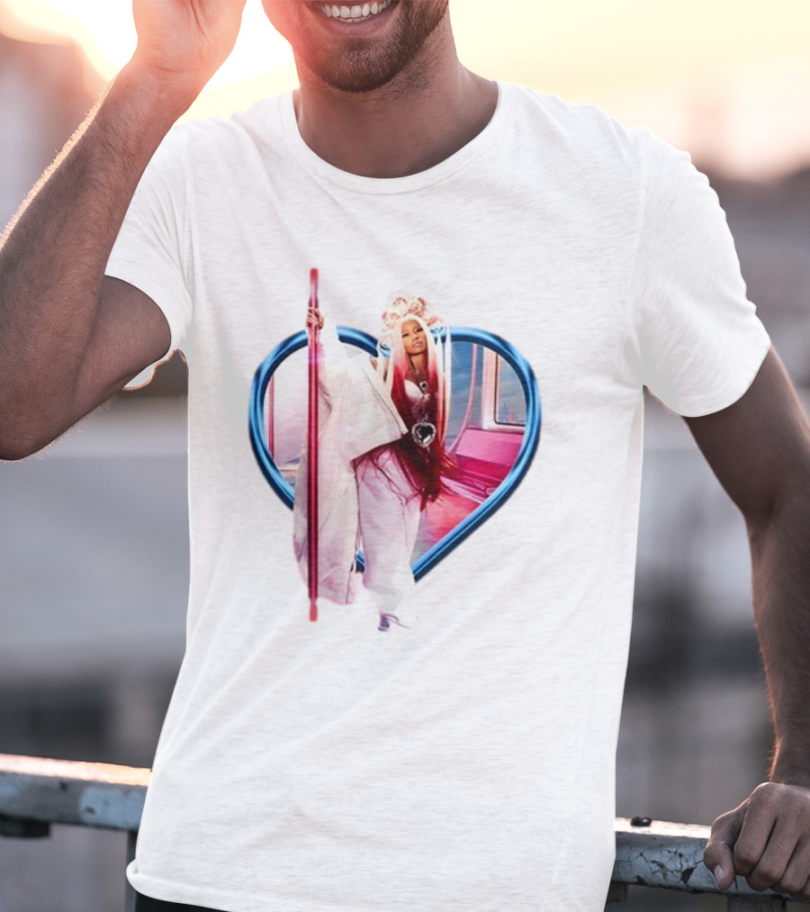 Nicki Minaj Heart Frame Pink Subway T-Shirt