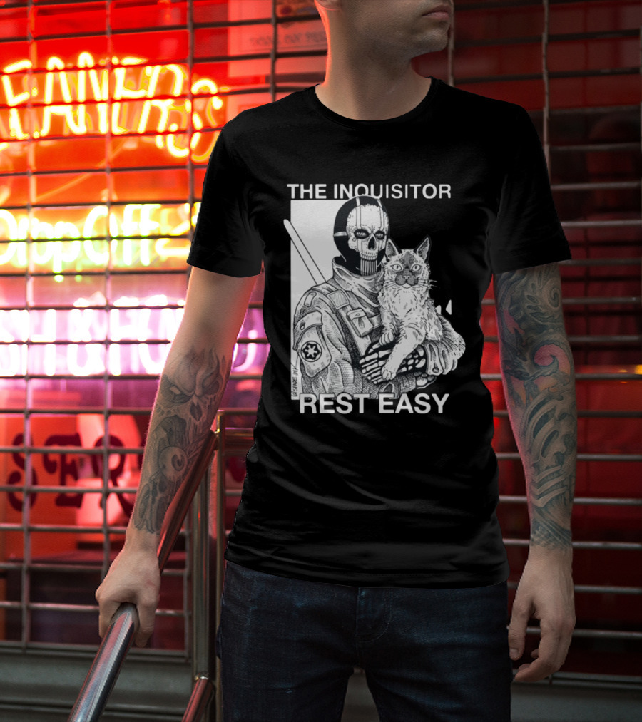 The Inquisitor Rest Easy Star Wars Inspired Artwork With Cat T-Shirt