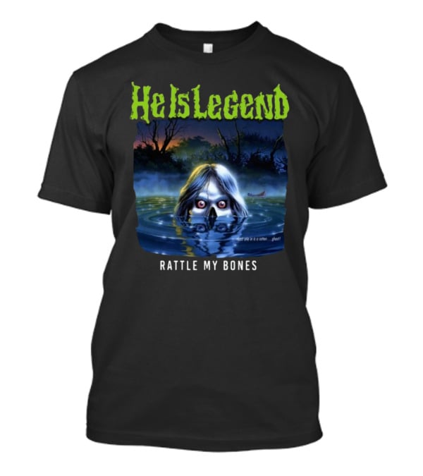 He Is Legend Rattle My Bones Eerie Forest Lake Ghostly Face T-Shirt