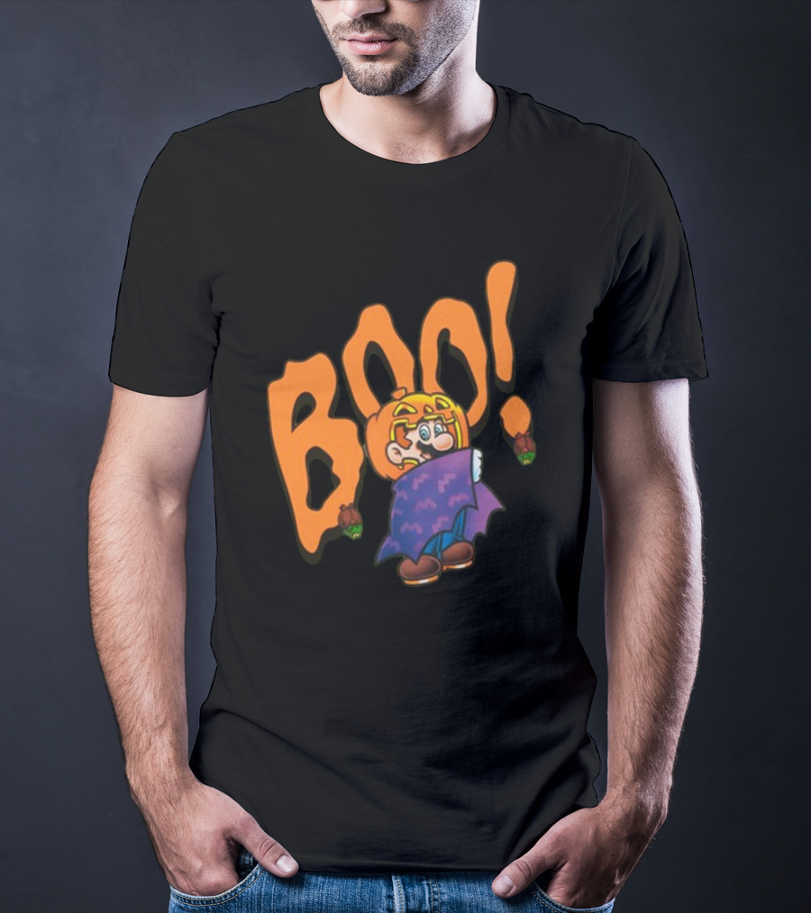 Nintendo NY Super Mario Boo Halloween Pumpkin Ghost Mario T-Shirt