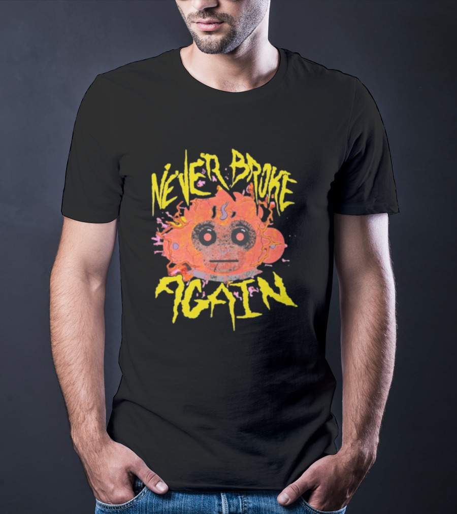 Never Broke Again Static Monkey Face With Graffiti T-Shirt