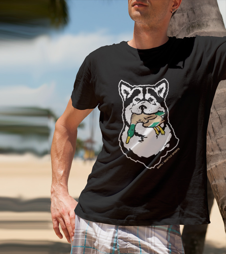 Simply Seattle Sports Duck Hunting Husky T-Shirt