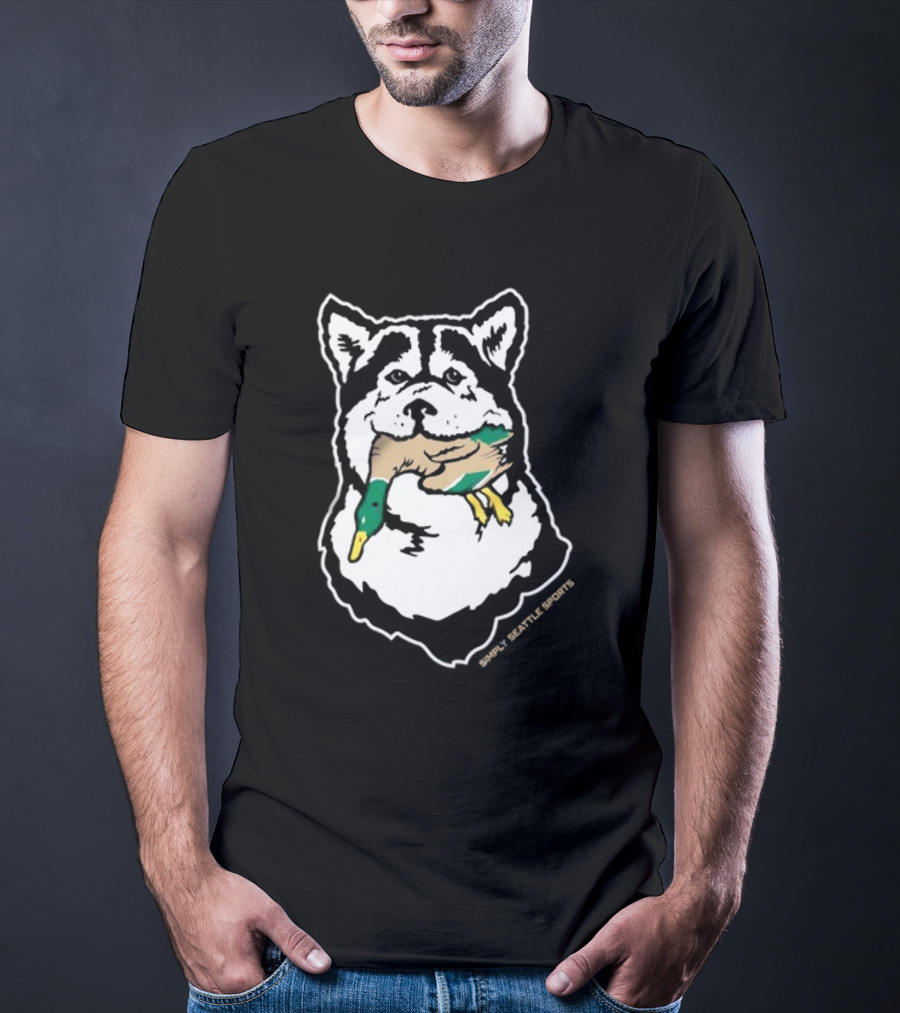 Simply Seattle Sports Duck Hunting Husky T-Shirt