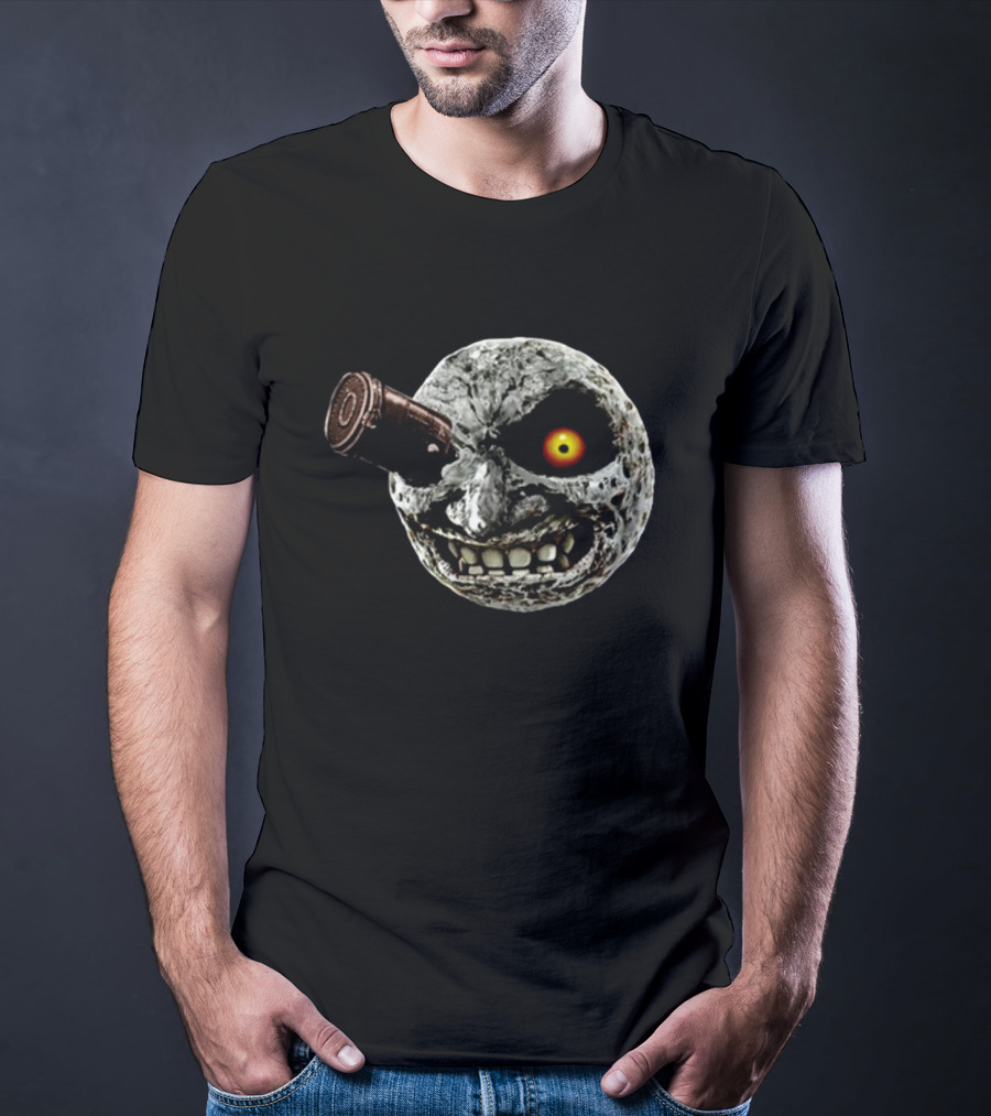 Hardshoppes Majora Moon Creepy Face With Telescope T-Shirt