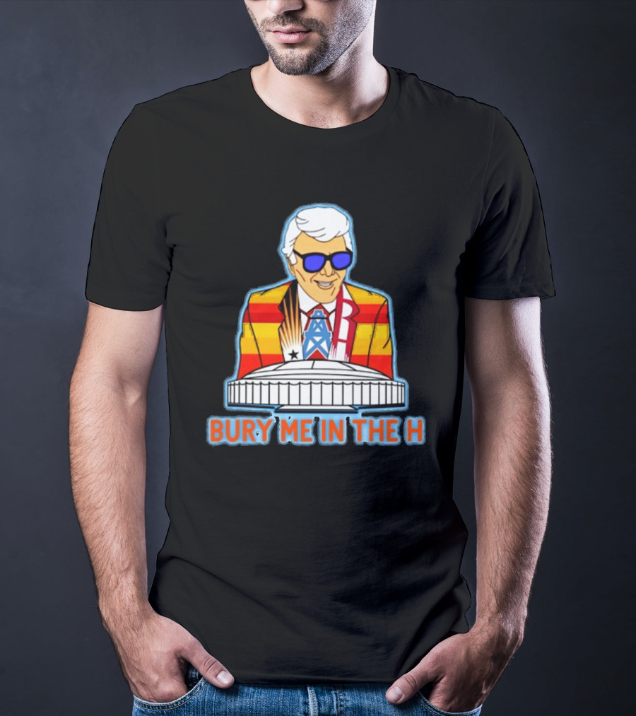 Muddy Marvin Bury Me In The H Iconic Colorful Figure With Houston Landmark T-Shirt