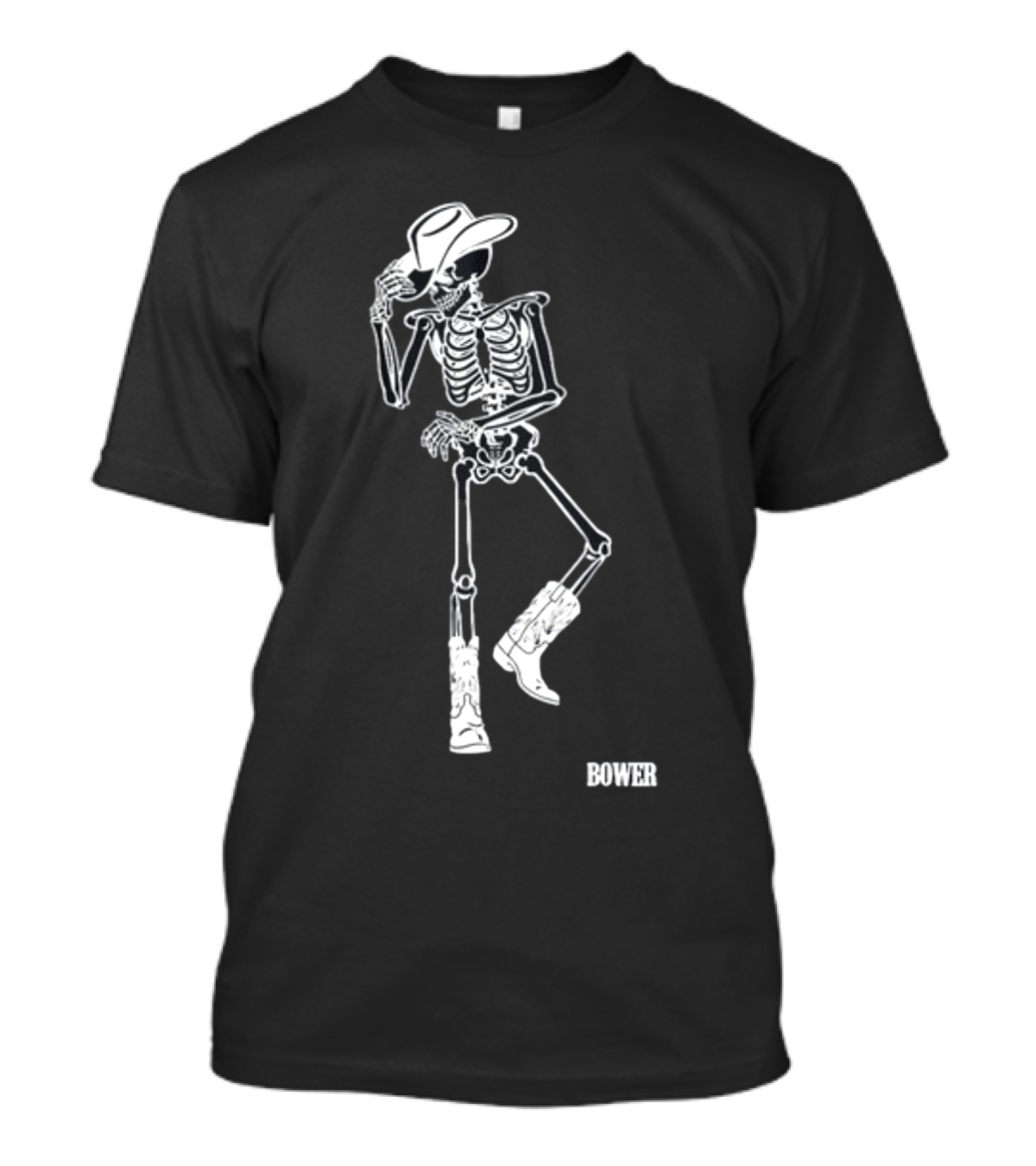 Bower Skeleton Cowboy With Boots And Hat T-Shirt