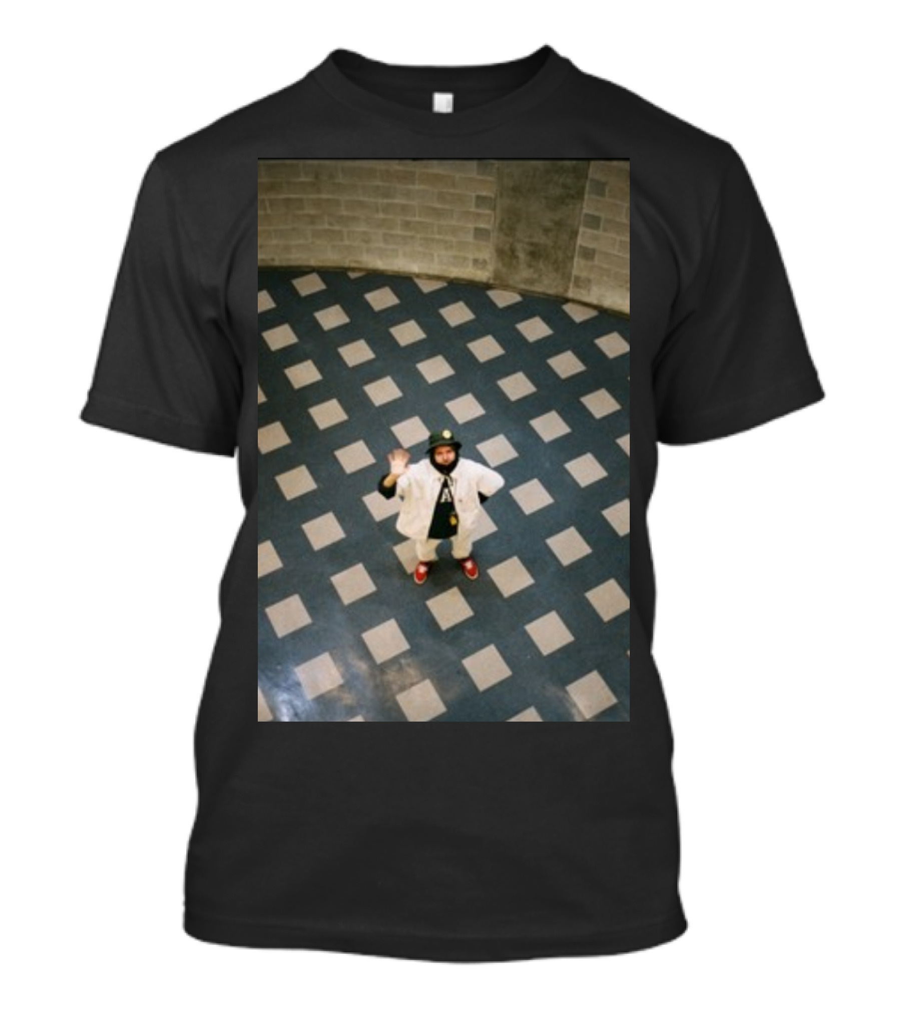 Macdemarcoshop Mac Photo Off White Checkered Floor Outfit Red Shoes T-Shirt