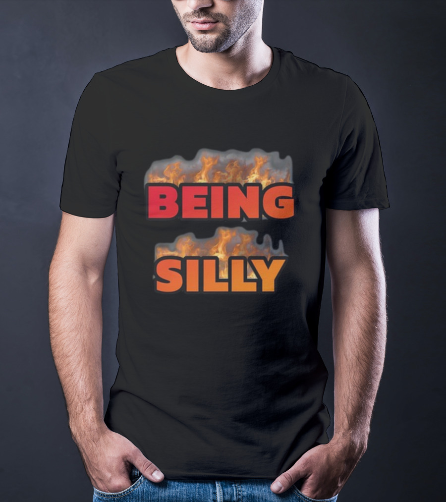 Being Silly With Flaming Text Background T-Shirt