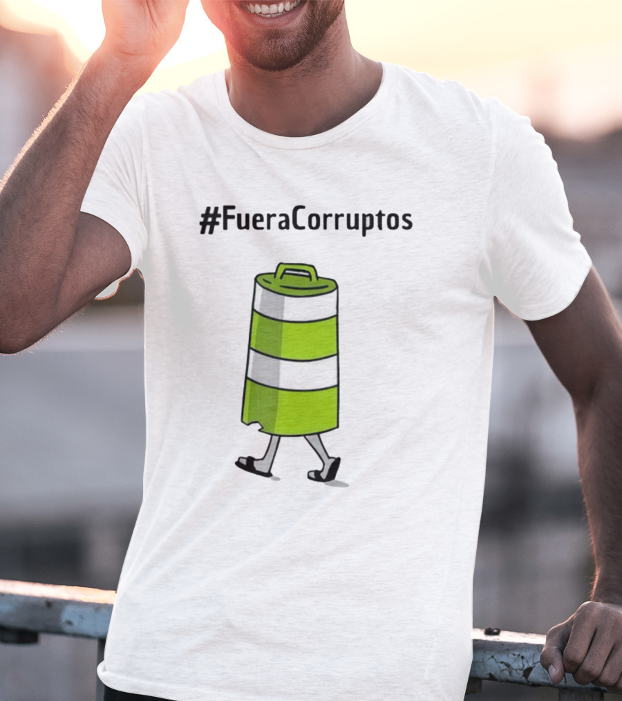 FueraCorruptos Paola Hurtado Walking Traffic Cone сartoon T-Shirt