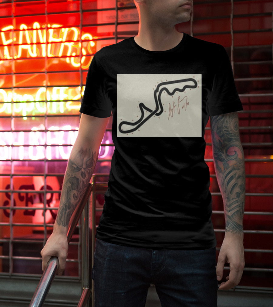 Ayrton Senna Hand-Drawn Suzuka GP 1993 Circuit Map Autograph T-Shirt