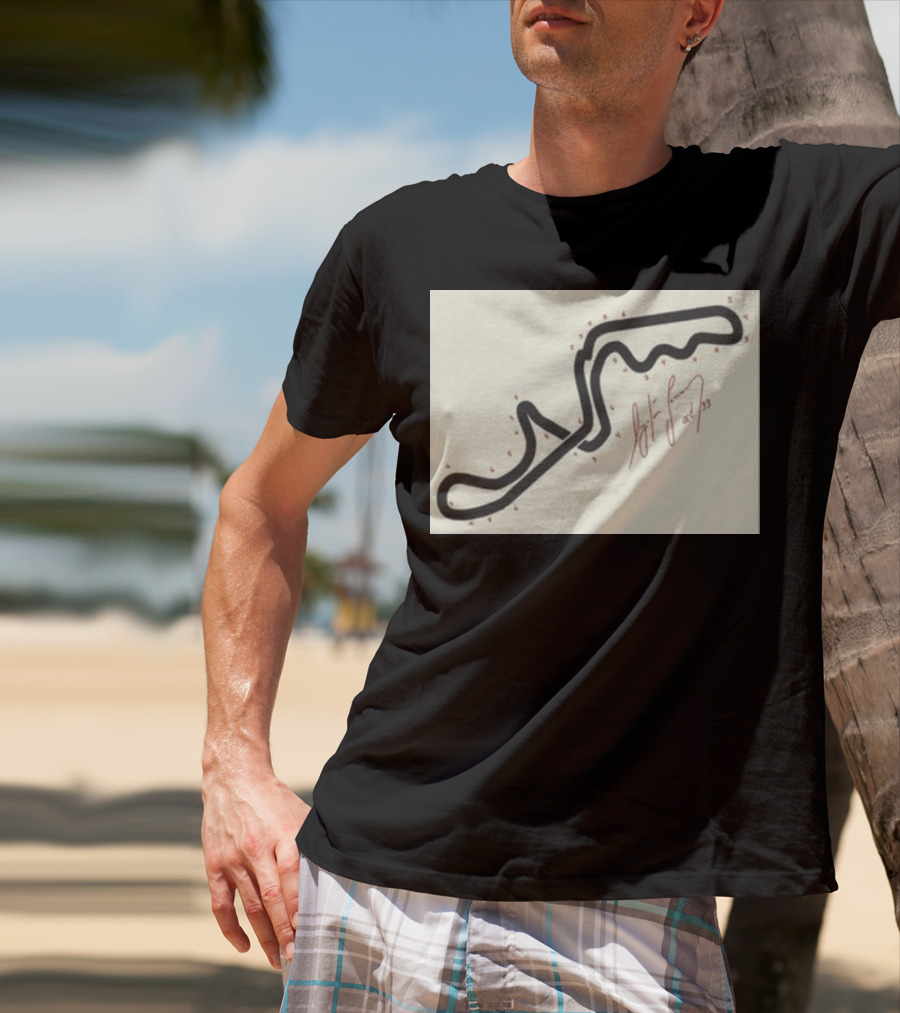 Ayrton Senna Hand-Drawn Suzuka GP 1993 Circuit Map Autograph T-Shirt