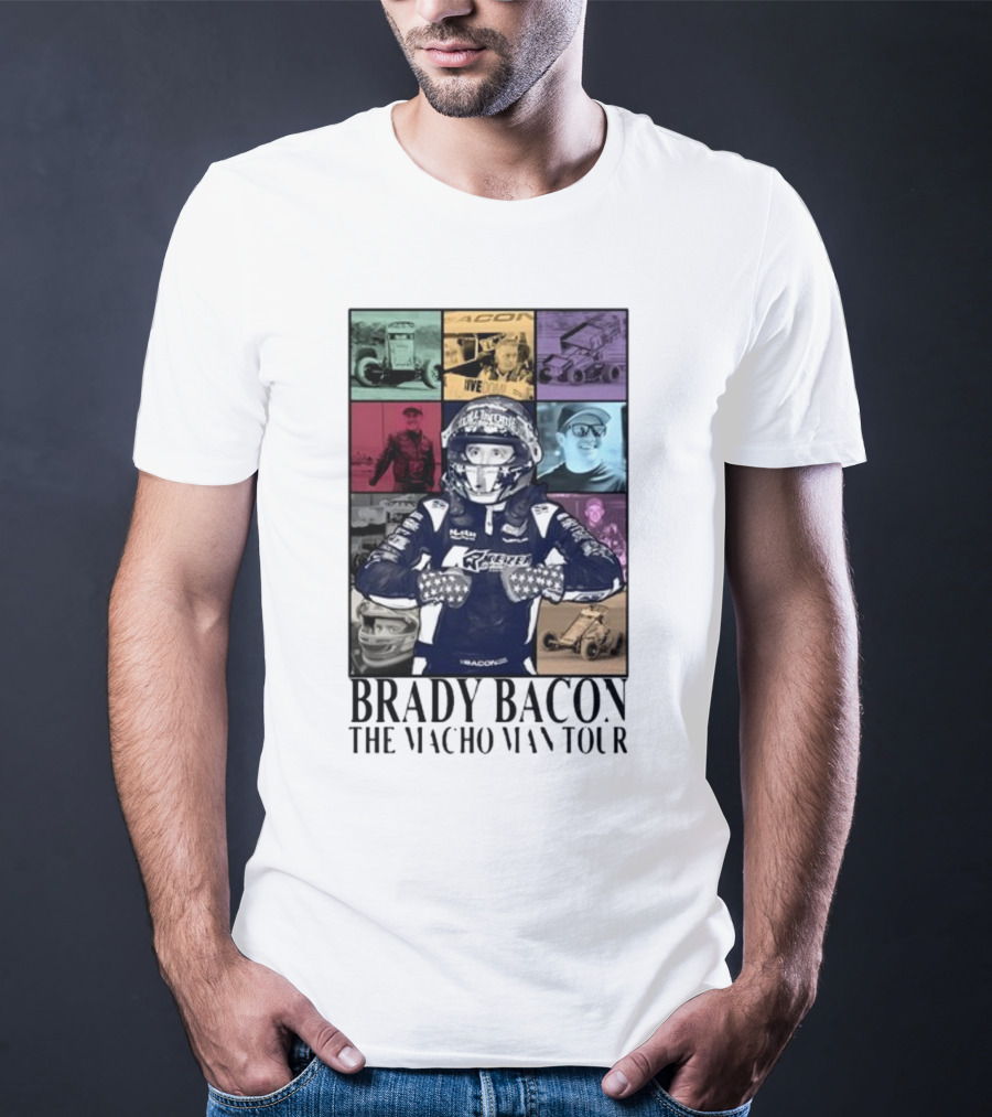 Brady Bacon Racing Iconography Collage The Macho Man Tour T-Shirt