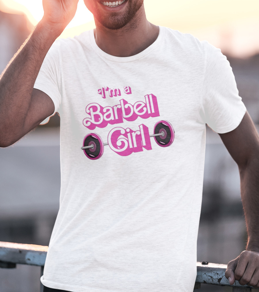 Papa Swolio I'm A Barbell Girl Pink Weightlifting T-Shirt