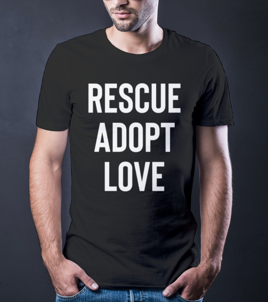Shira Scott Rescue Adopt Love Black T-Shirt