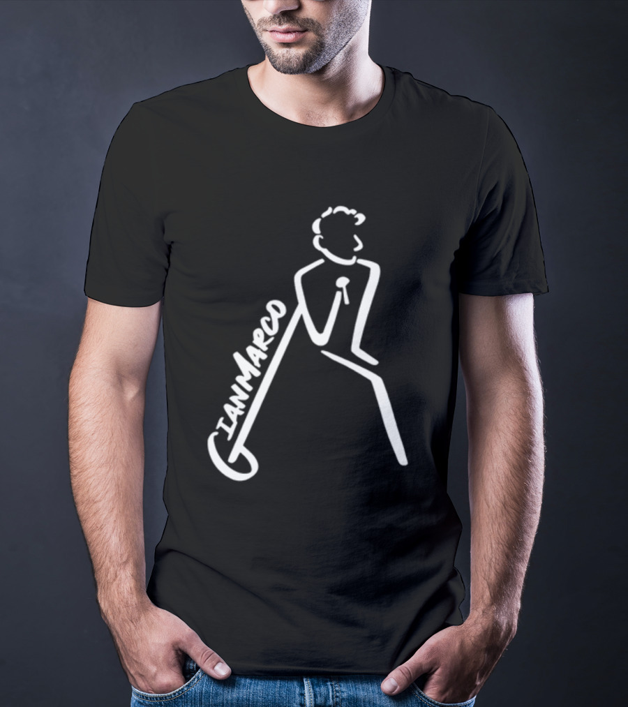 Gianmarco Leaning In GianMarco Microphone Icon Outline T-Shirt