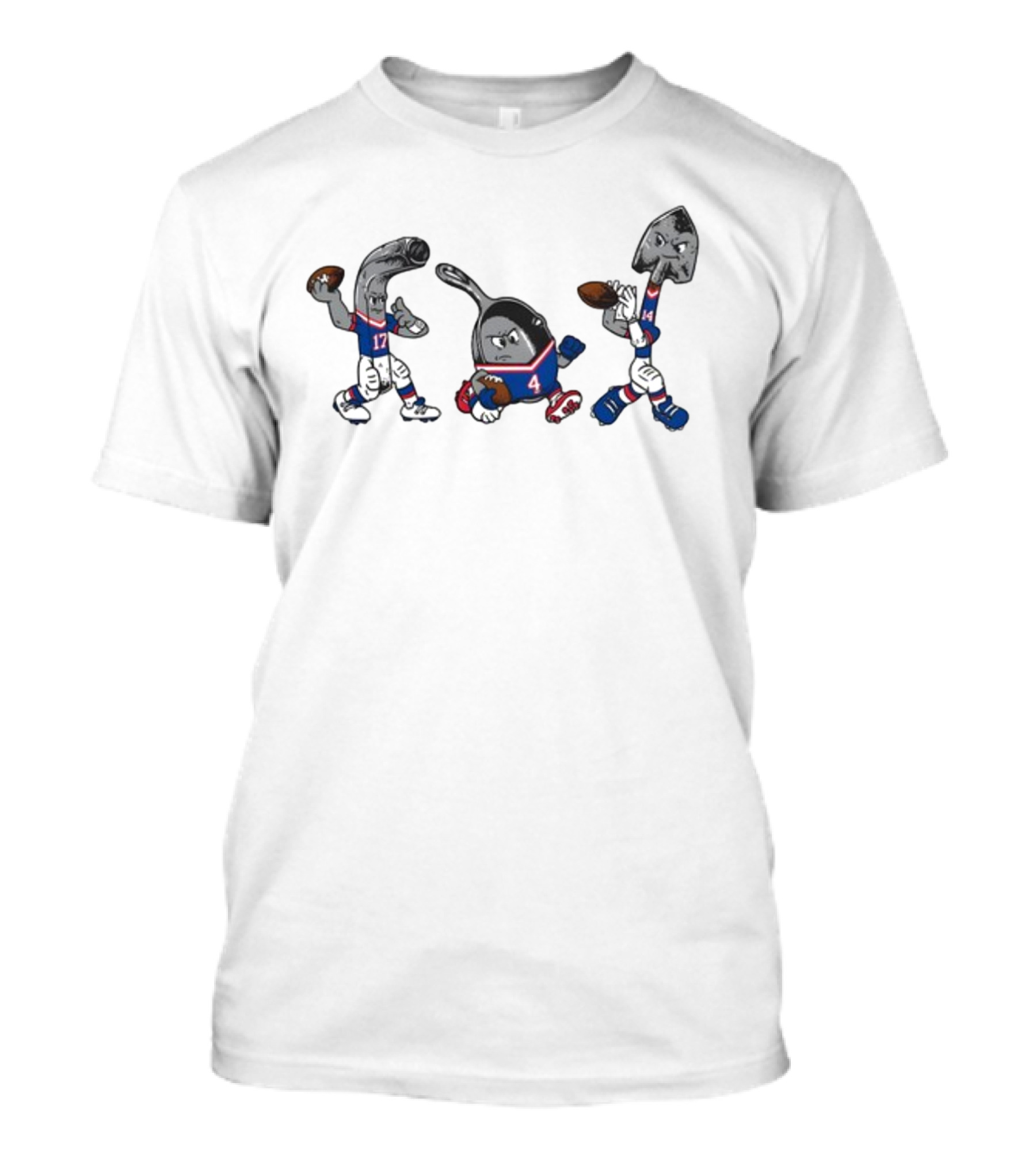 Buffalo Bills Football Cutlery Characters 17 4 Jersey Humor T-Shirt