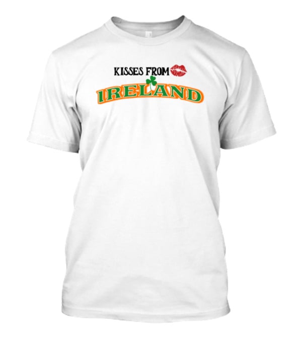 Kisses From Ireland Shamrock And Lip Print T-Shirt