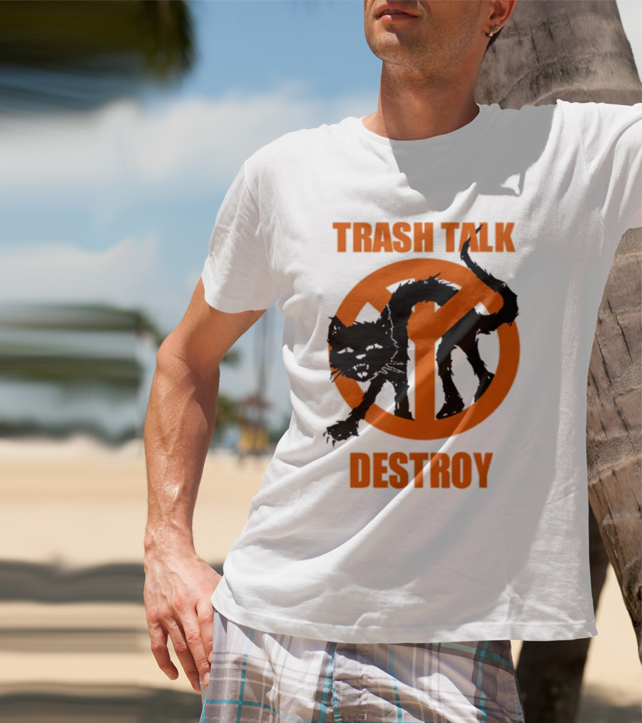 Trash Talk Destroy Cat Peace T-Shirt