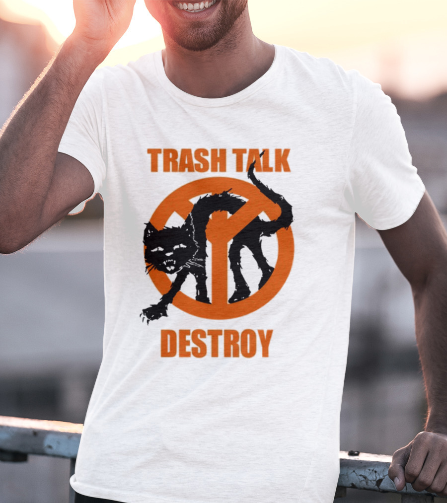 Trash Talk Destroy Cat Peace T-Shirt