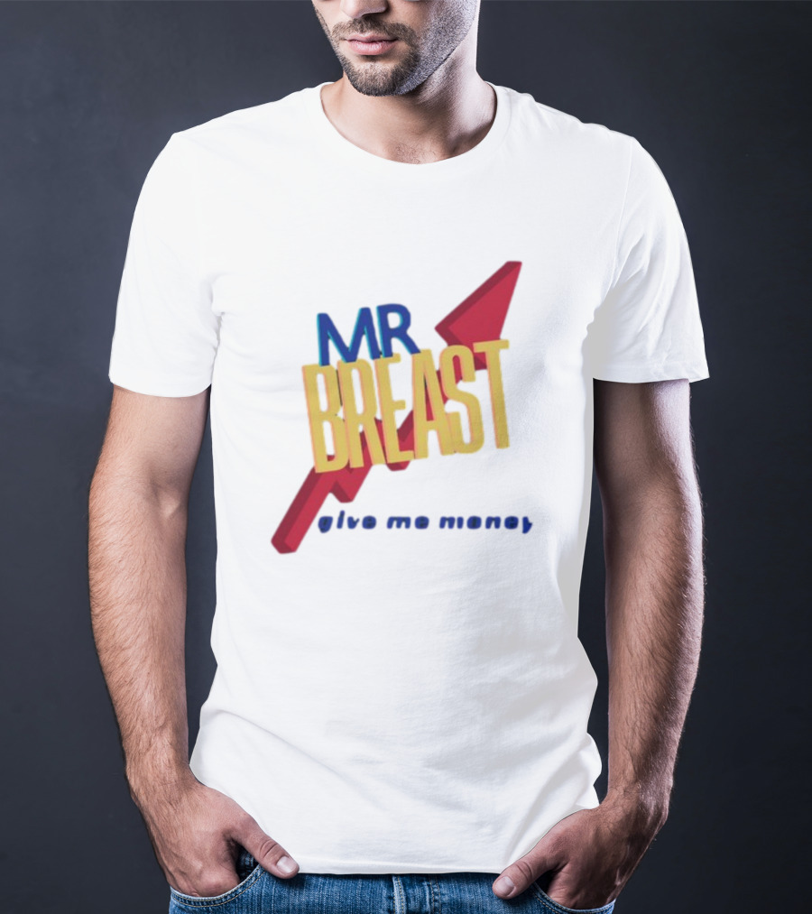 Mr Breast Give Me Money Retro Style Iconic T-Shirt