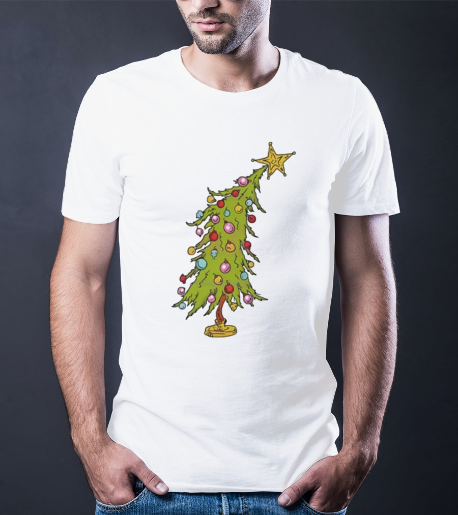 Whimsical Whoville Christmas Tree With Colorful Ornaments And Star Topper T-Shirt