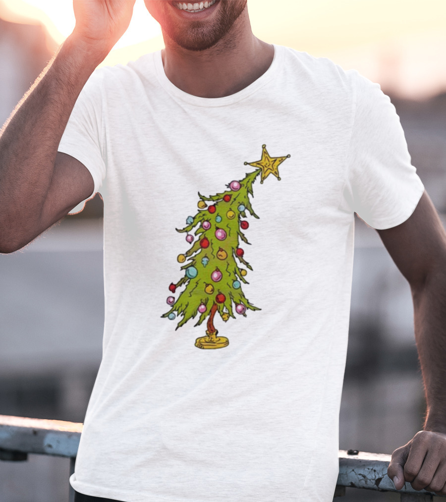 Whimsical Whoville Christmas Tree With Colorful Ornaments And Star Topper T-Shirt