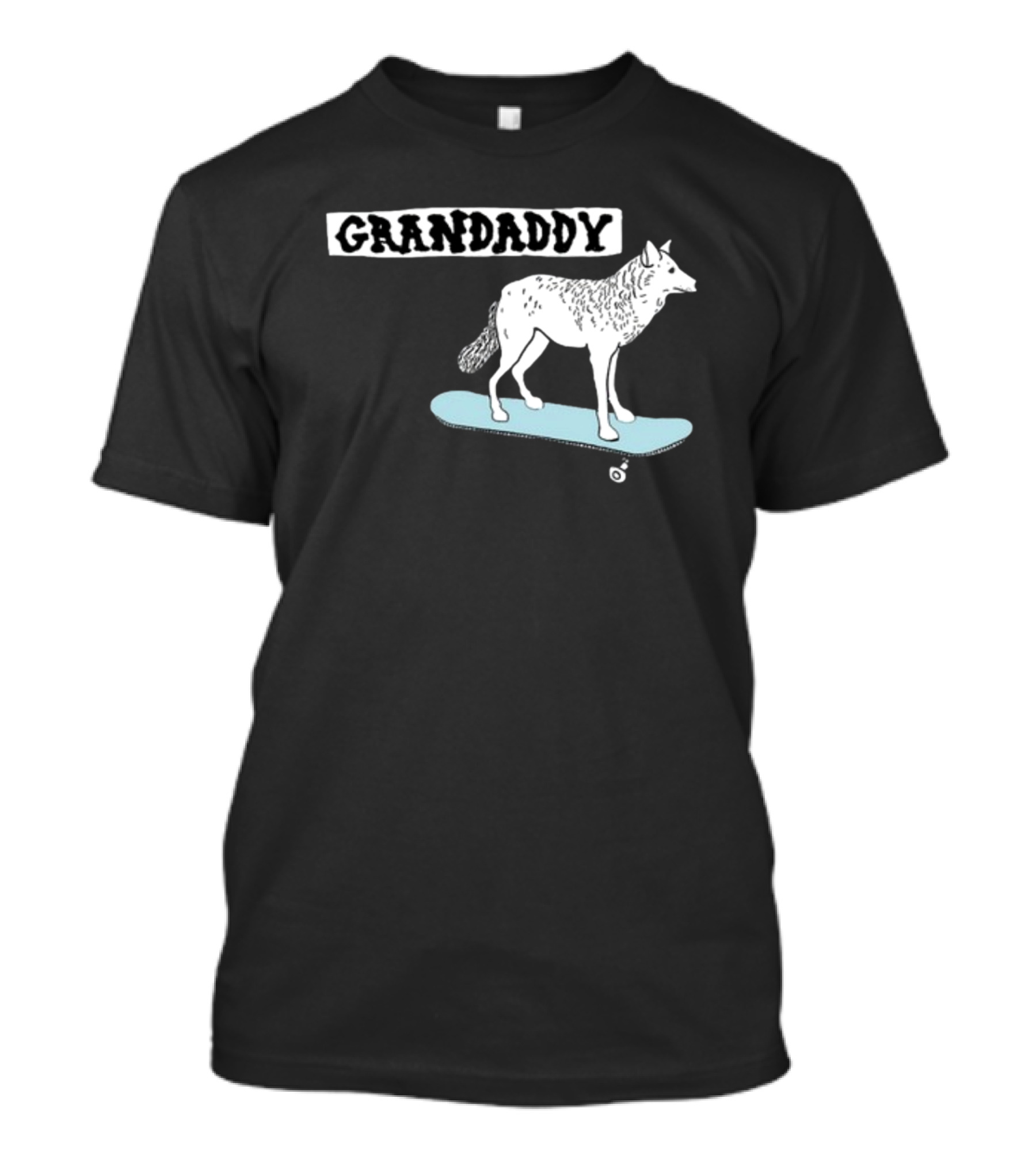 Grandaddy Wolf On Skateboard Blu Wav T-Shirt